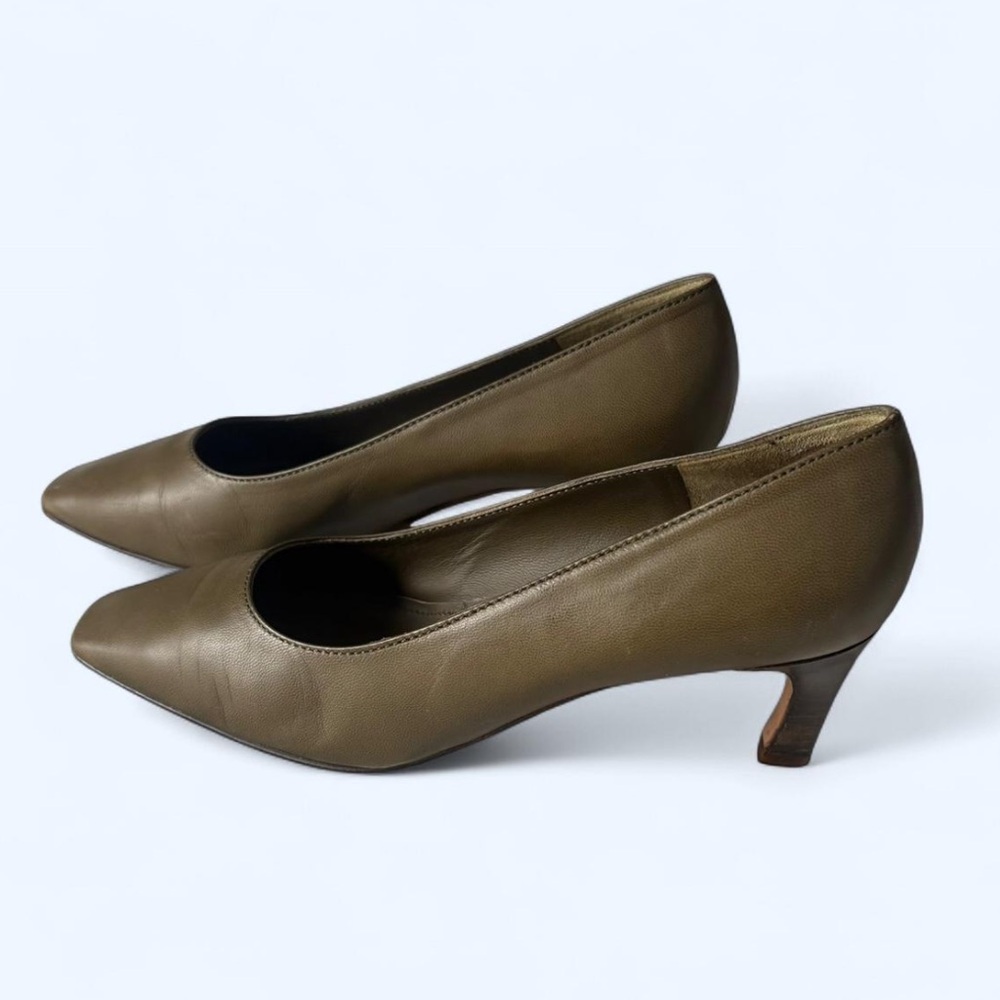 Donna Karan Brown Kitten Heel Pumps